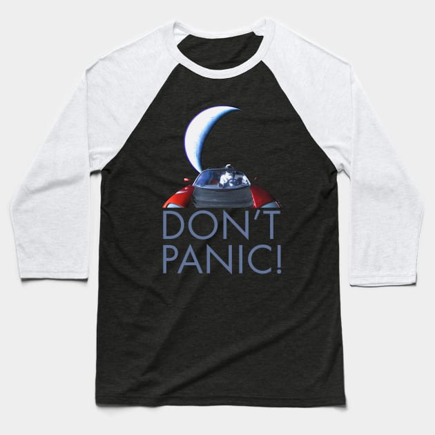 Starman Don't Panic Baseball T-Shirt by Nerd_art